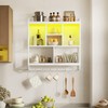 HOOBRO Gaming Floating Shelves with LED Lights, 28.7" LED Wall