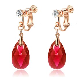 Chloeos Women's Earrings, Popular, Non-Hole Earrings, Water Drops, Delicate, Austrian Crystal, 18k Gold, Adults, Cute, Swaying, Hypoallergenic, Hypoallergenic, Birthday Gift, Mother's Day Gift,