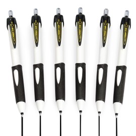 Uni-Ball SN-220 Power Tank Retractable Ballpoint Pen 1.0mm White Barrel Black Ink Pack of 6