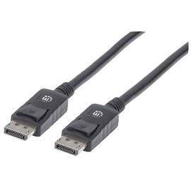 Manhattan 307116 - DisplayPort cables (DisplayPort, DisplayPort, Male/Male, Nickel, Black) 2 mt