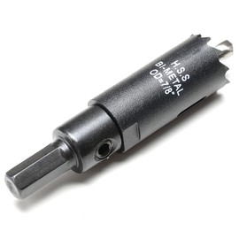 7/8 inch Hole Saw for Metal and Plywood, Bi-Metal Circular Wood Drill Bit Cutting 1.75” Deep with Hex Shank for Drywall, Fiberglass, Plasterboard, Acrylic and Sheet Steel