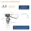AA Faucet AA-100G Cold Replacement Stem Check with B-Handle