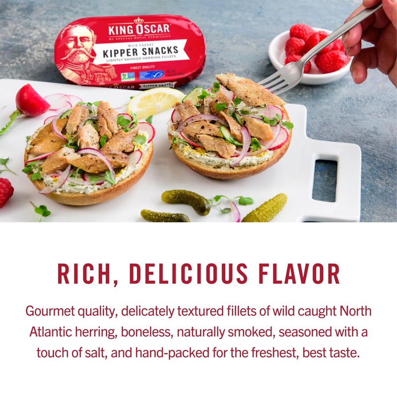 King Oscar Kipper Snacks, 3.54 Ounce Cans (Pack of 12),