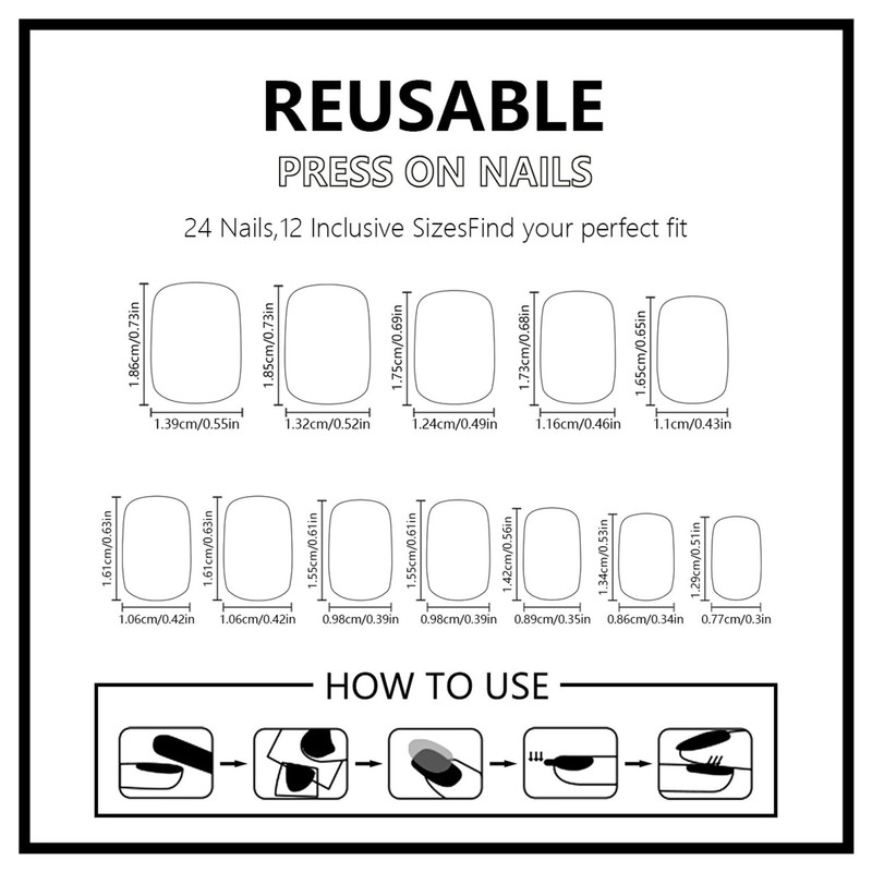 Vopintpy Cute Love Heart Fake Nails Valentine's Day Glitter Press