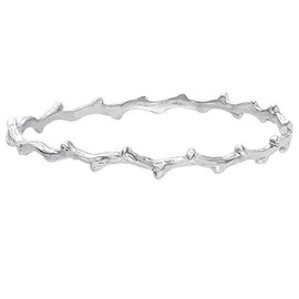 NOUMANDA Nature Jewelry Minimalist Simple Tree Branch Bracelet Twig Bangle (silver)