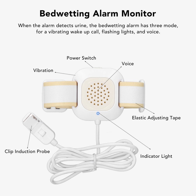 Bedwetting Alarm Sensitive Portable Flashing Vibration Voice Electric Potty Training