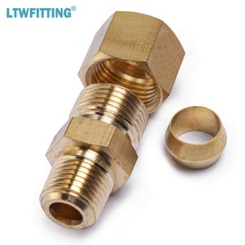 LTWFITTING Brass 5/16-Inch OD x 1/8-Inch Male NPT Compression Connector Fitting(Pack of 5)
