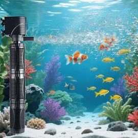 Aquarium Filter for 150 Gallon Tanks & Turtle Habitats | Submersible Pump with Circulation, Aeration for 75-150 Gallon Aquariums, Small Ponds