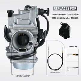 FourTrax 300 Carburetor for Honda TRX300 TRX350 Carb,Rancher 350,Foreman 400 450 with Air and Oil Filter,Cleaning Brush