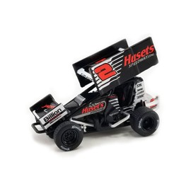 2022 Winged Sprint Car #2, Black - A6422002-1/64 Scale Diecast Model Car