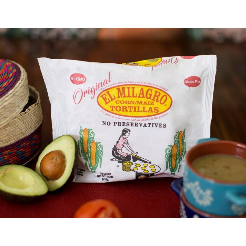 El Milagro Corn Tortillas, " BLANCAS " Free Shipping (