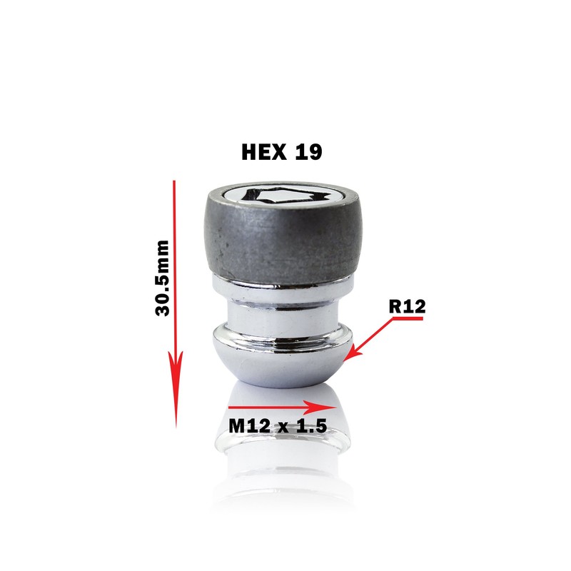Fits Honda Accord Heyner Germany Locking Wheel Nuts Set 4