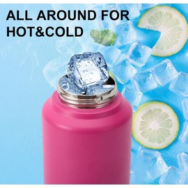 Double Wall Vacuum Insulated Tumbler - Stainless Steel Water Bottle with Dual Spout for Hot & Cold Drinks, BPA-Free, Leak-Proof, Fits Car Cup Holders (Keeps Hot 12H/Cold 24H) (Raspberry Vibes, 32oz)