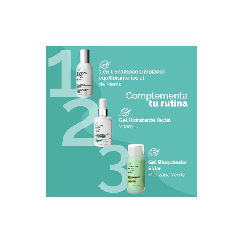 Seasons Love Your Skin Protector Solar Facial Gel Manzana Verde