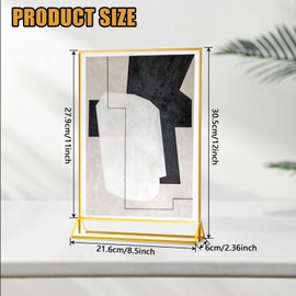 Cptoion 4 Pack Acrylic Sign Holder,8.5X11 Clear Acrylic Frames Display Stand,Gold Picture Frames,Double Sided Table Menu Holders Display for Wedding Table Number, Restaurant Recipe, Photo (8.5X11 Inch)