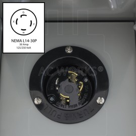 AC WORKS Super Durable Industrial Grade Locking Power Input Inlet (L14-30 Metal Box)