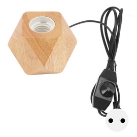 Wooden Diamond Lamp Base E27 Socket Modern Small Wood Table Lamp Base for Home Decor EU Plug 220V