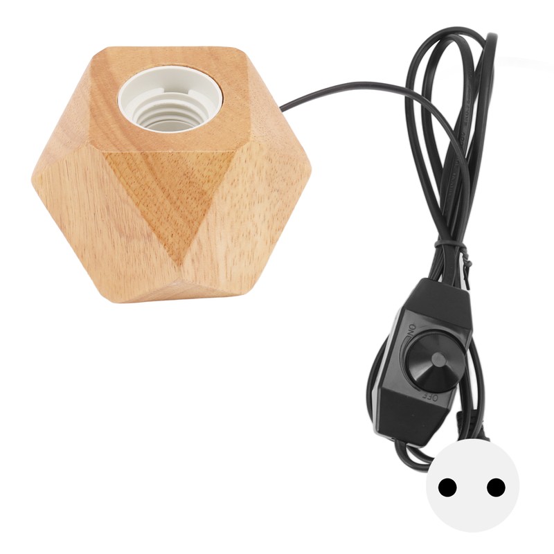 Wooden Diamond Lamp Base E27 Socket Modern Small Wood Table
