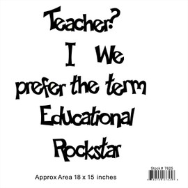 Teacher I/We Prefer Rockstar -Approx 18x15 inches - Estimated Install 10 minutes - Not Vinyl Decal - Removable Paintable – mounting Plasti-tak putty included