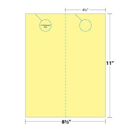 Blanks/USA 4.25" x 11" Door Hanger on 8.5" x 11", 67 Lb. Bristol Cover, 100/pack
