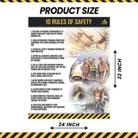 GotSafety Workplace Safety Poster 24” x 32” - Clear Guidelines for a Safe and Healthy Work Environment - Safety Posters for Workplace, Warehouses, & Workshops, Laminated Safety-First Rules