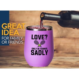 Bubble Hugs Tennis Pink Edition Wine Tumbler 12oz - Love - Coach Smash Tennis Trinket Racket Racquetball Racquet Baseline