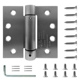 JELOSTONE 3 Pack - 4.0"x4.0" Self Closing Reversible Door Hinge - Heavy Duty Commercial Spring Door Hinge - UL Listed with Complete Installation Hardware (Satin Chrome)