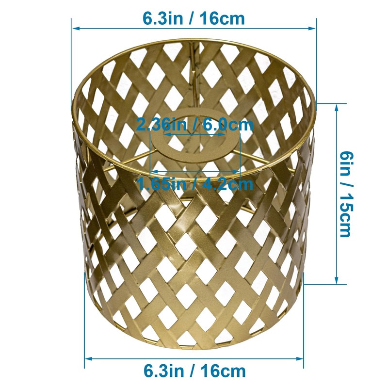 Gold Hollow drum lampshades, unique moroccan pattern small round metal