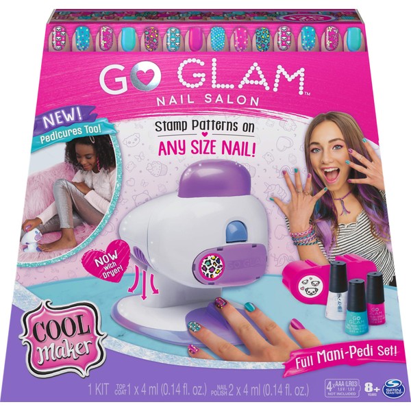 Cool Maker, GO Glam Nail Stamper Salon for Manicures and Pedicures with 5 Patterns and Nail Dryer