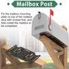 KOPKIO Universal Mailbox Mounting Bracket, Black Steel, Post Mount, 4mm