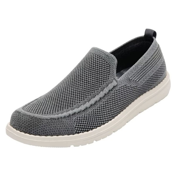 1TAZERO Wide Shoes for Men | Wide Width Slip on Shoes | Men Loafer Casua Shoes | Walking Shoes for Men with Arch Support Insoles for Plantar Fasciitis Grey Size 16