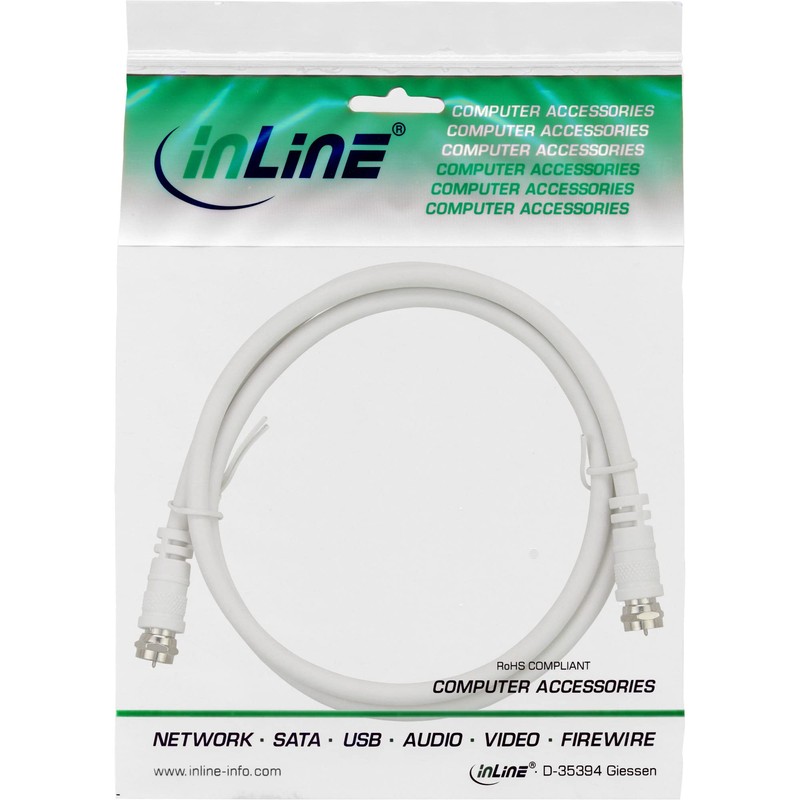 InLine® 69302 – COAXIAL CABLE (White, F, F)