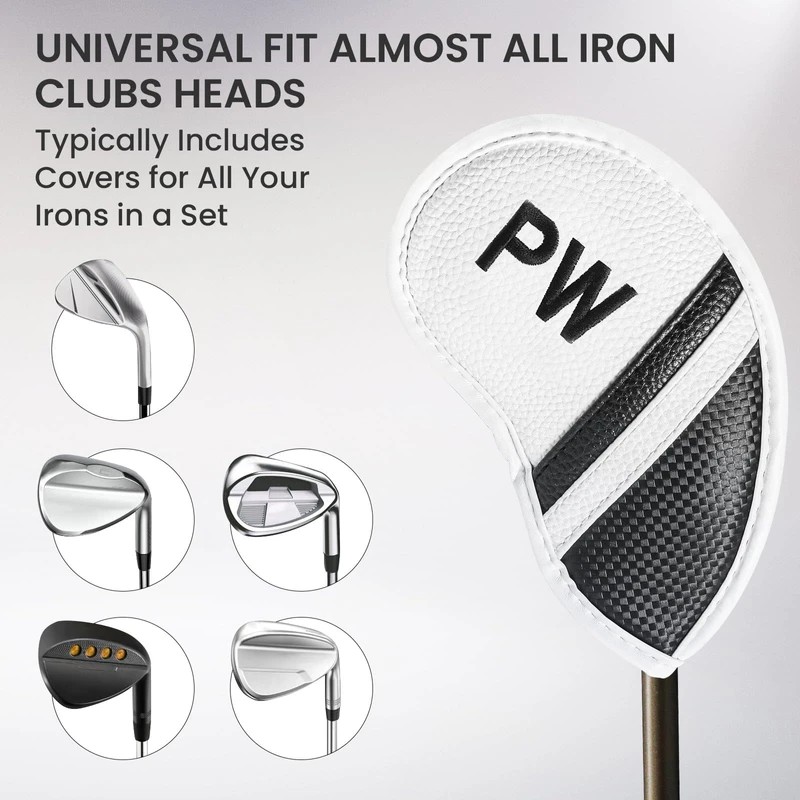Golf Iron Head Covers Numbers Synthetic Leather Headcover Deluxe Value