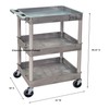 Luxor/H.Wilson Three Shelf Rolling Industrial Utility Tub Cart with Handle,