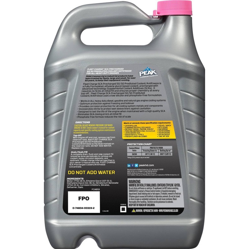 Fleet Charge FCAB53 Antifreeze Coolant, 1 gal., 50/50, Pink