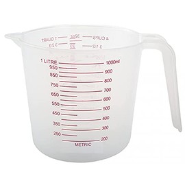 1L Clear Plastic Measuring Jug with Measurements displayed in ml, cl, fl oz and Pints