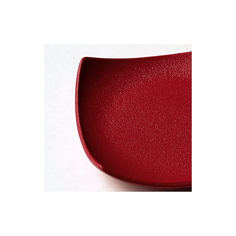 Ceramic Tea Holder (Square, Crimson), W 3.5 x H 0.8