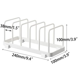 MINGFANITY Plate Home Accented Storage Rack, Plate Holders Organizer, Metal Dish Storage Dying Display Rack for Cabinet, Counter and Cupboard, White