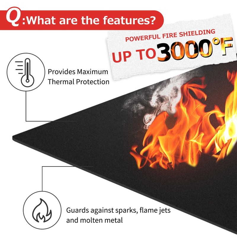 Matace Welding Blanket Fireproof 40x40 Inch Carbon Felt Soldering Mat