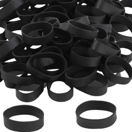 Tactical Rubber Bands Size #82 (2 1/2'' x 1/2''), 50 Pcs Black Extra Wide Small Thick Strong Heavy Duty Rubber Bands Heat Cold UV Resistant for Hunting Hiking Backpacking Camping Survival (50)