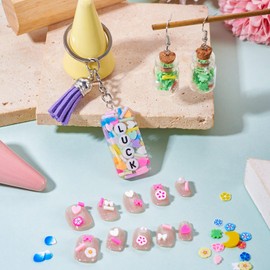 Spritewelry Polymer Clay Slices Nail Art Slices Slime Charms 3D Flatback No-Hole Slices Phone Charms for Nail Art Fashion Cellphone Decoration (Colorful-60G)