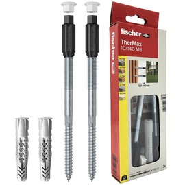fischer Grigio Cappotto Max 140 mm Wall Plug for Attaching to Insulated Jacket