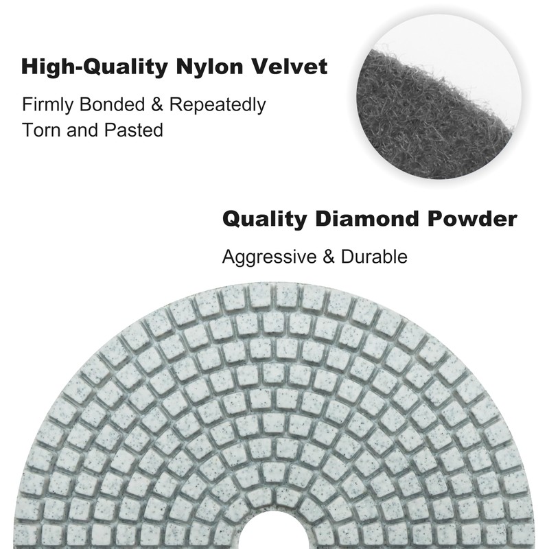 Waies 125 mm Grit 50 Diamond Sanding Pad for Wet