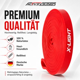 ActiveVikings® Pull-Up Fitness Bands Perfect for Muscle Building and Crossfit Freeletics, Calisthenics Fitness Band, Pull Up Bands, Resistance Bands, red