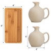 Elsjoy Set of 2 Ceramic Oil Vinegar Dispenser with Cork