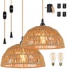 Plug in Pendant Light, Farmhouse Hanging Chandelier Lights with 15ft