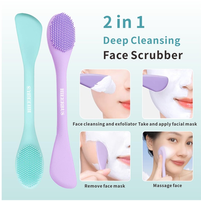 Blackhead Remover Tool,Silicone Face Scrubber, 2 in 1 Pore Cleaning