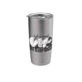 Eat Sleep Bocce Ball Set with Jack Bocci Game Bocces Stainless Steel Insulated Tumbler