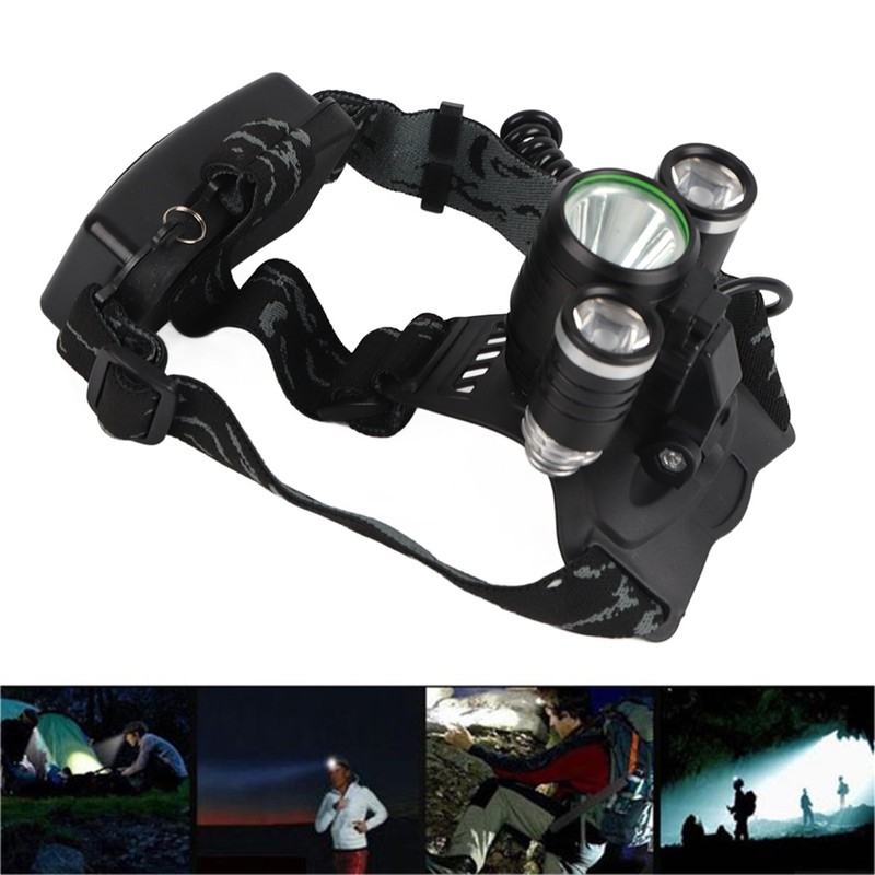 3LED 1T6+2R2 Aluminum Alloy Charging Strong Light Waterproof Head Lamp