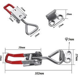 Pack of 10 Tension Latches, Crate Latches, Lever Lock Lever Crate Fastener, Corner Fastening, Safety Buckle, Door Latch for Boxes, Cupboards, Drawers, Doors, Windows, 100 kg